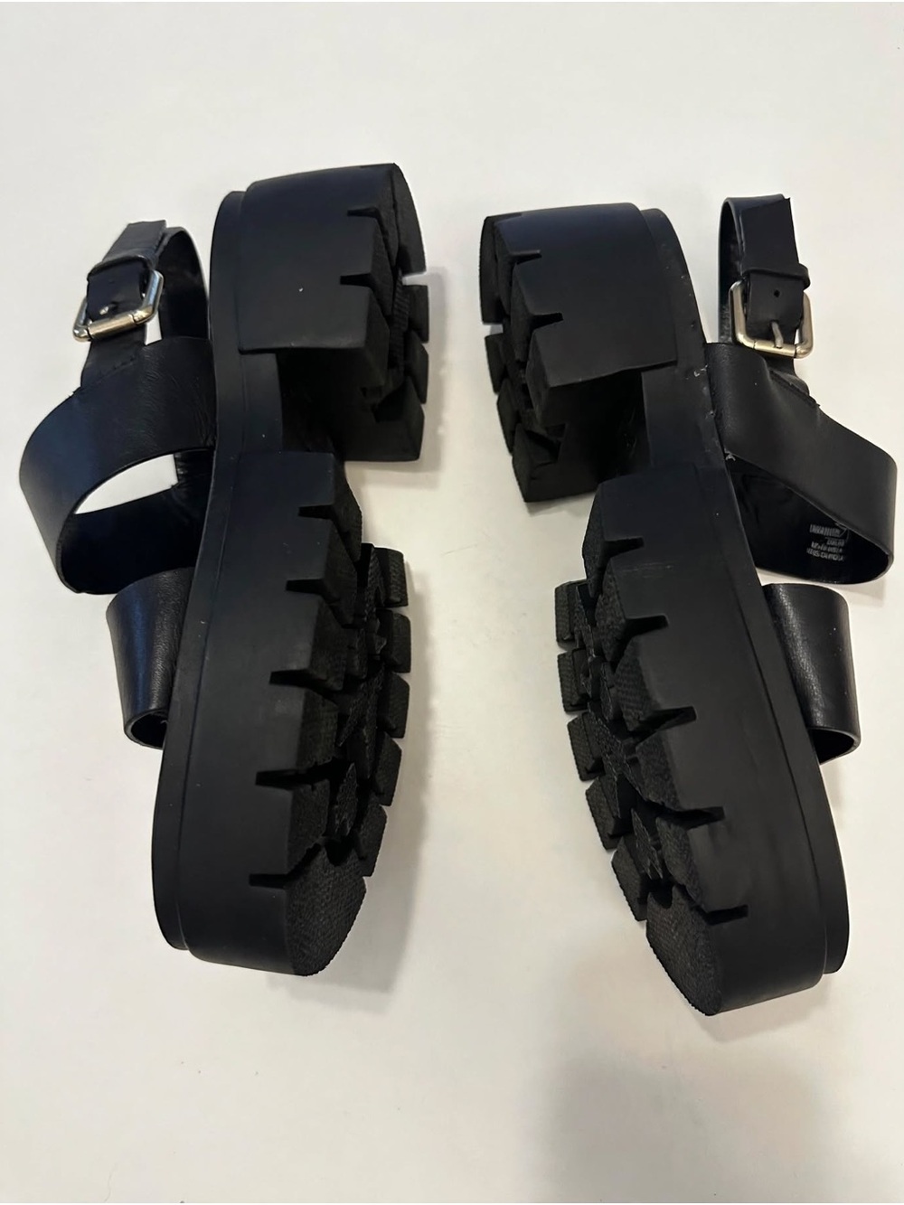 Zara Chunky Black Platform Sandals with Buckle Strap - New never worn - Picture 6 of 11